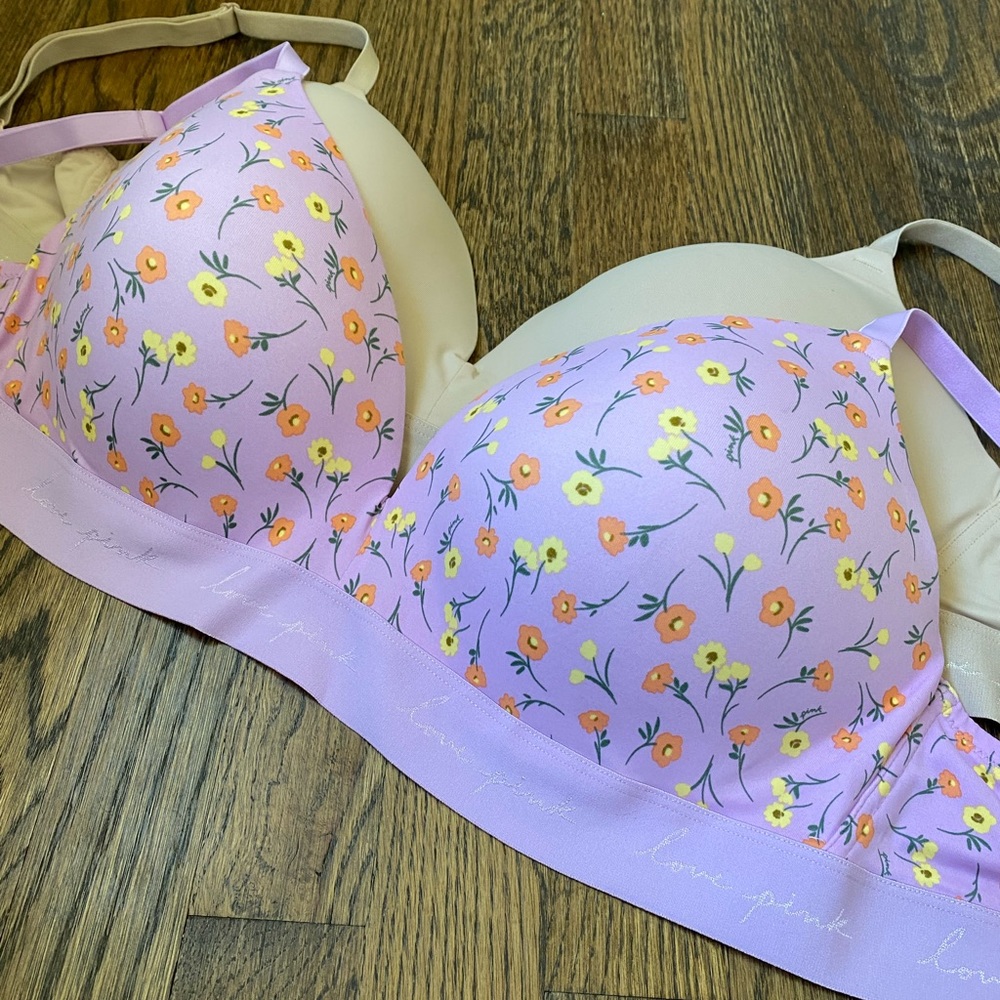 Victoria’s Secret, Love PINK, Where Everywhere Wireless Push-up Bra, Set of 2